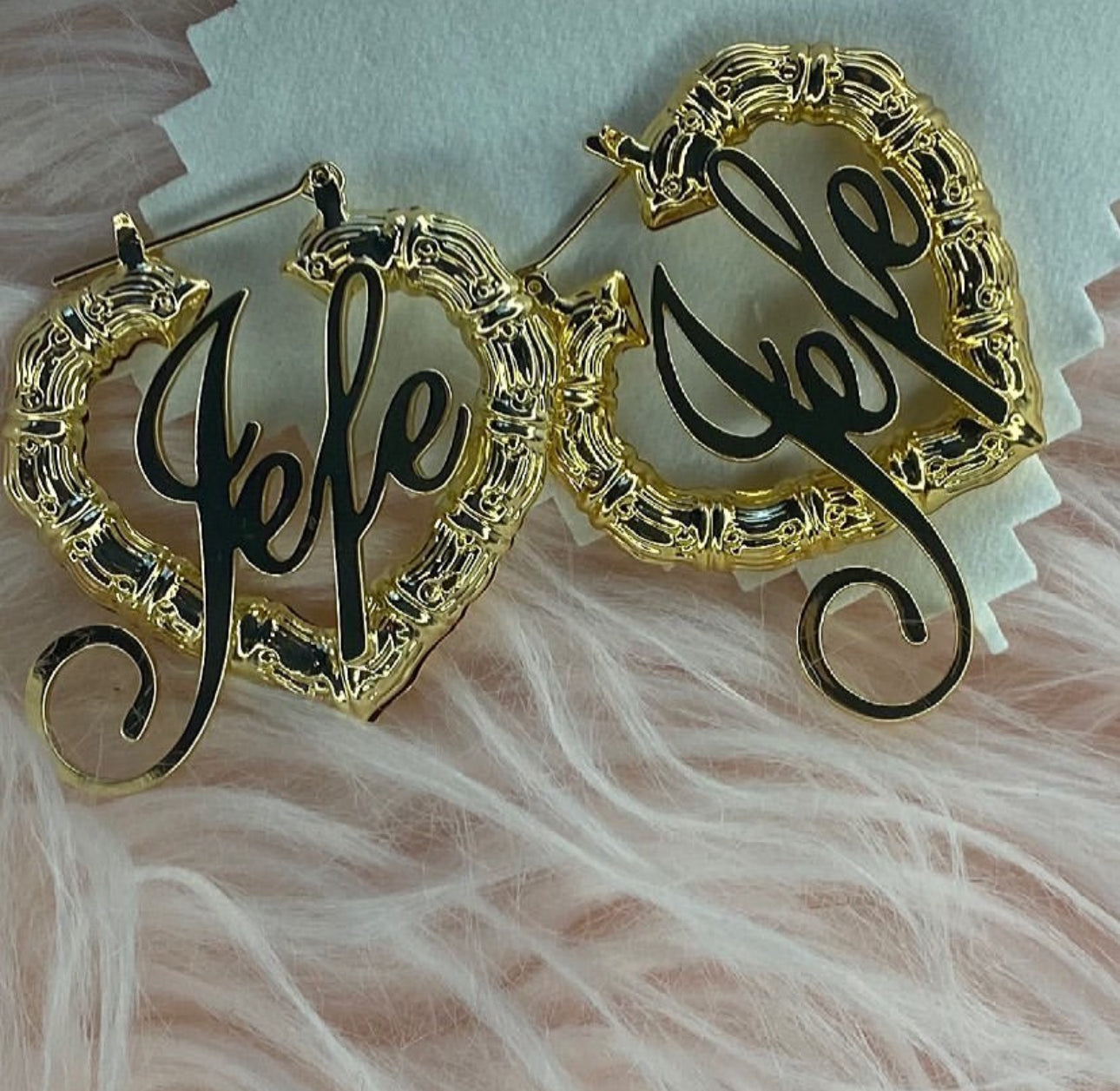 Heart bamboo earrings